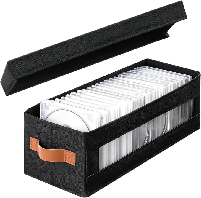 Opbergdoos - Stapelbare organizer - Thuis organiseren - Zichtbaar venster - 42 cm - Grijs