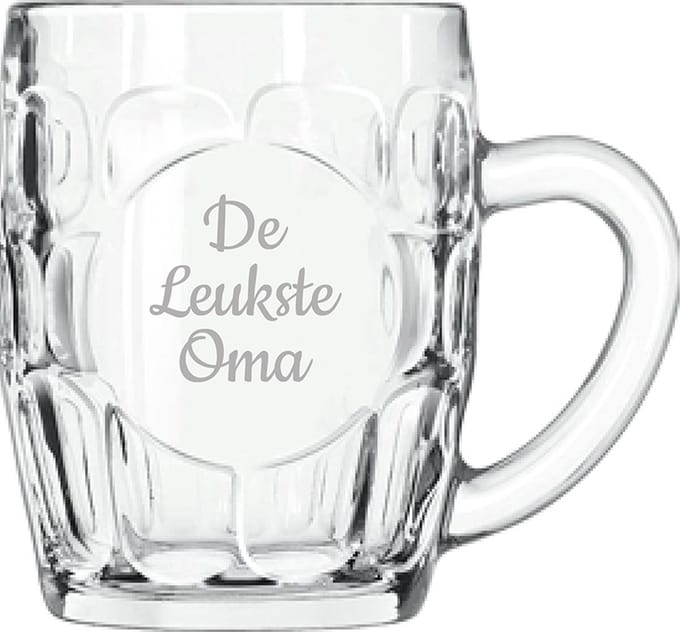 Gegraveerde Bierpul 55cl De Leukste Oma