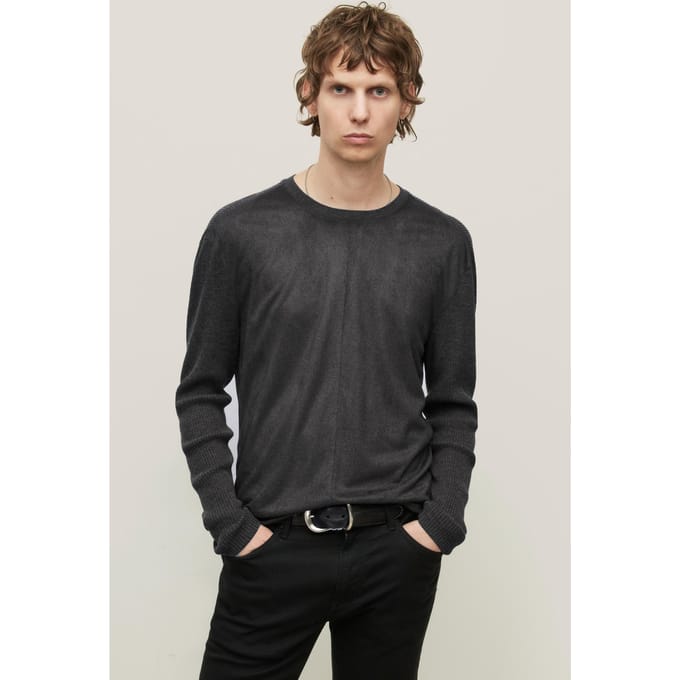John Varvatos Izard Regular Fit Ls Crew Charcoal Taglia: XL | Maglioni a maglia Outlet | Uomo | Nero