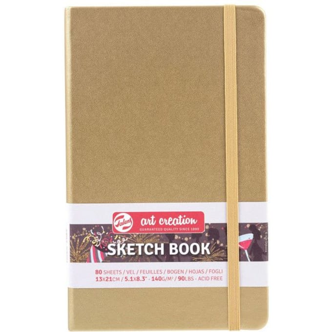 Schetsboek Talens Art Creation 80 witte vellen 140gr 130x210mm witgoud