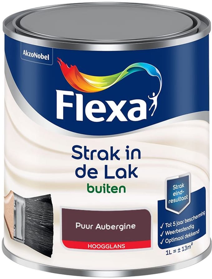 Flexa - Strak In De Lak Buitenlak Hoogglans - Puur Aubergine - Mengverf - 1 L