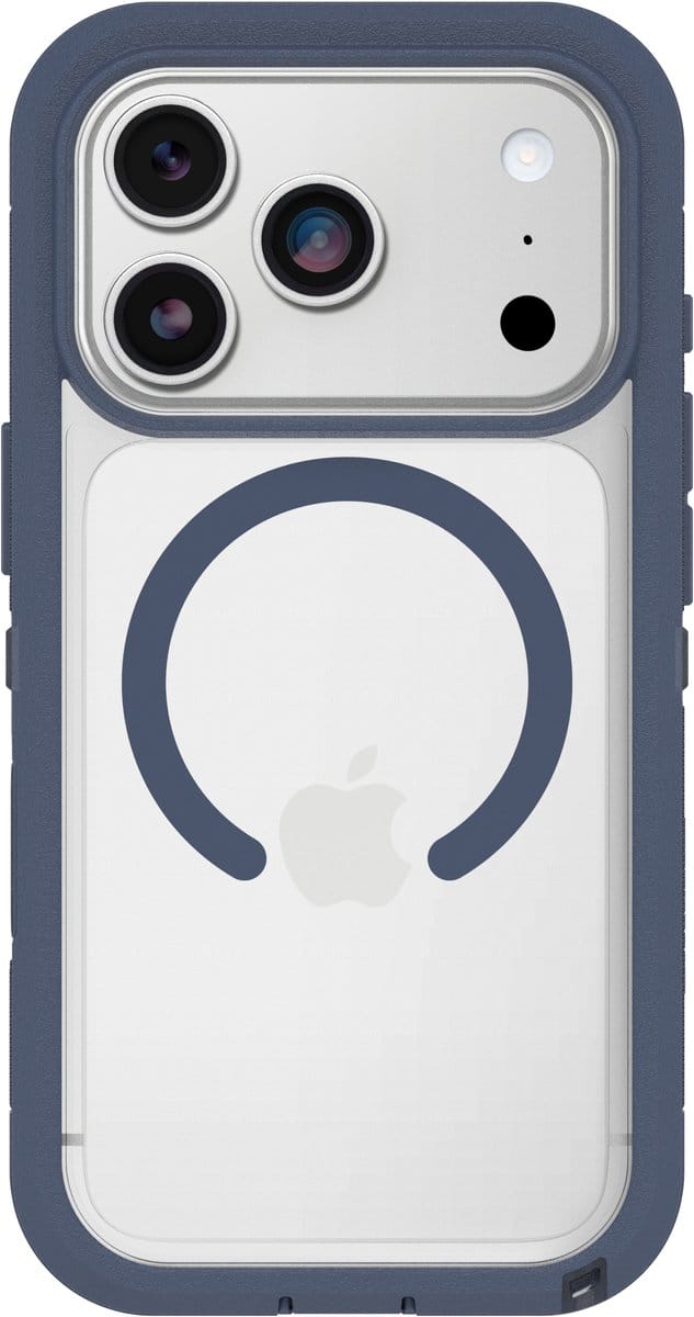 Otterbox Defender Pro - Geschikt voor iPhone 17 Pro hoesje - Magsafe Backcover - Blauw/Transparant