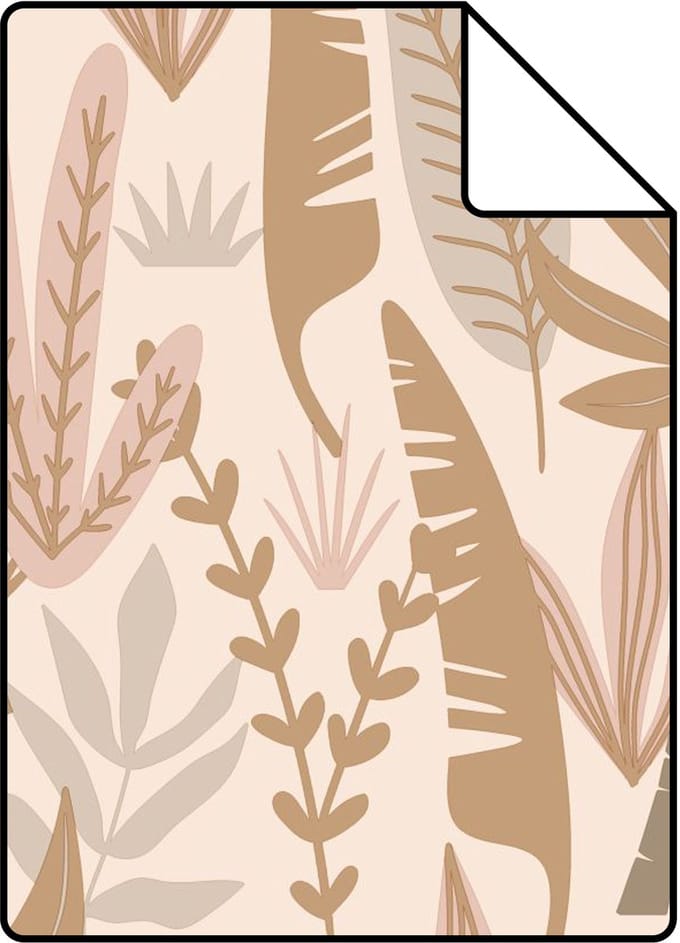 Proefstaal ESTAhome behang jungle apen terracotta roze - 26.5 x 21 cm - 139737-S