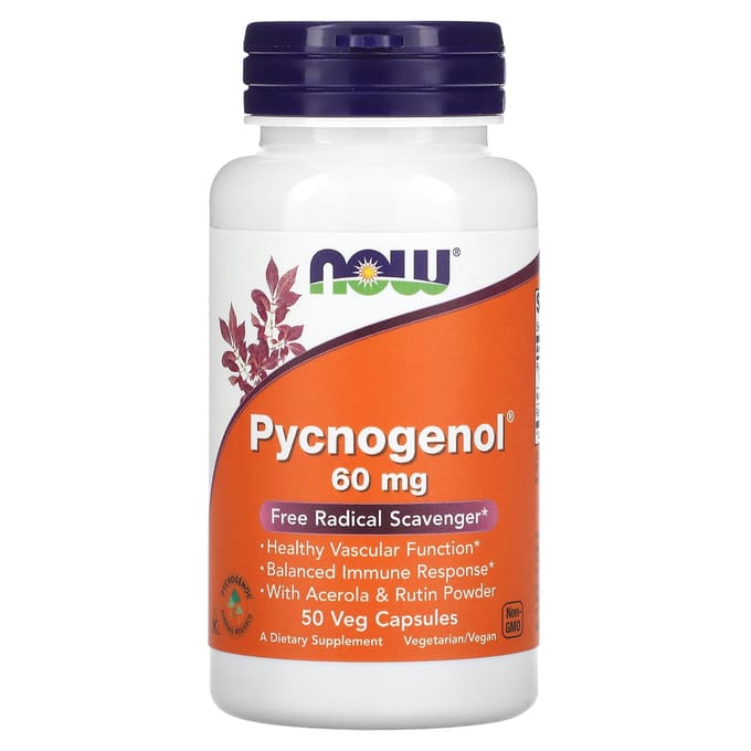 NOW Foods Pycnogenol 60 mg – 50 Vegetarische Capsules | Met Acerola & Rutine