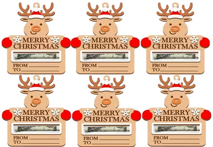 GEAR3000® kerstboom geldhouder - kerstversiering - kerst cadeau - geld houder clip 6 stuks