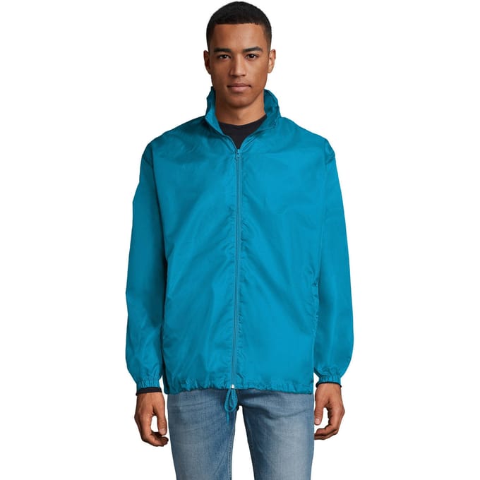 SOLS Unisex windjack met shift voor volwassenen (Aqua)