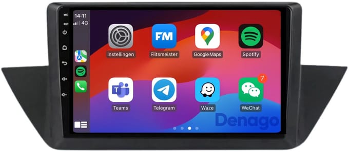 CarPlay autoradio geschikt voor BMW X1 E84 | 2010 t/m 2015 | Android 13 | Draadloos Apple CarPlay & Android Auto | 2GB + 32GB | QuadCore processor | Denago DNG-A195 | 2025 model | 2010 2011 2012 2013 2014 2015 | Bluetooth & Wifi