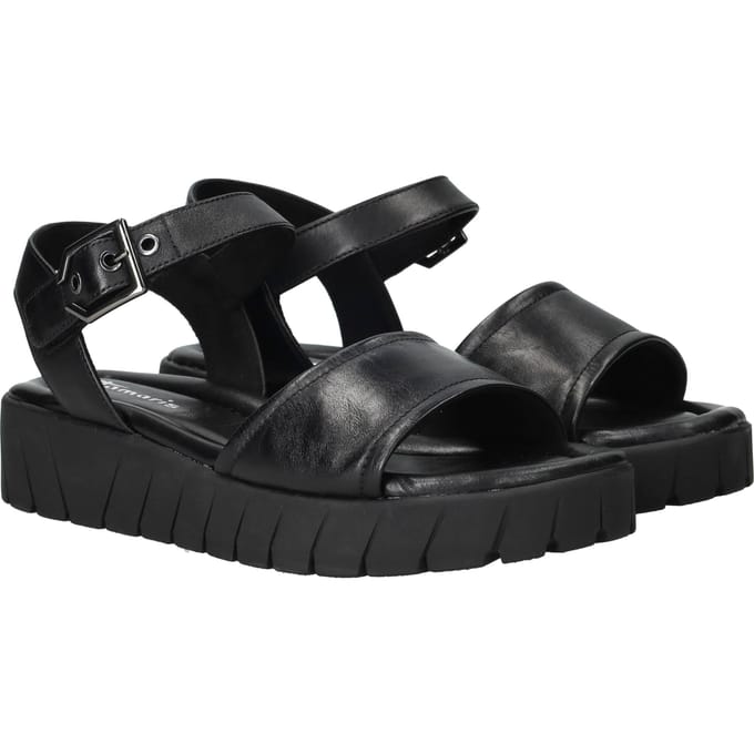 Tamaris - Sandalen Plat Zwart 39