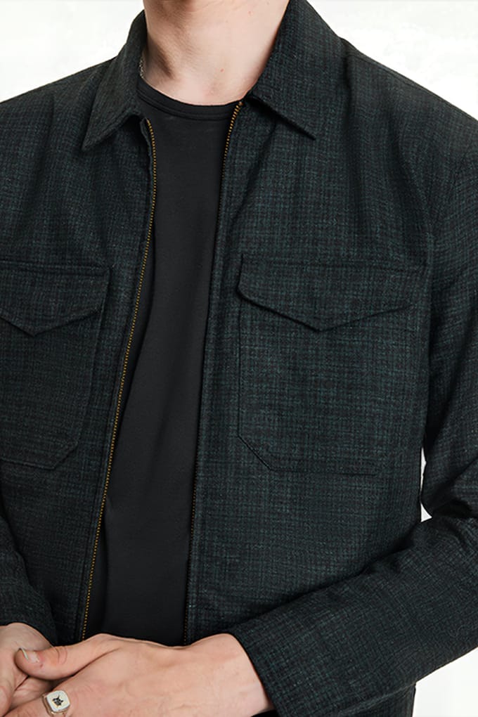 John Varvatos Landon Jacket - Zipper Closure Zip-out H Moss Taglia: 50 | Giacche leggere Outlet | Uomo
