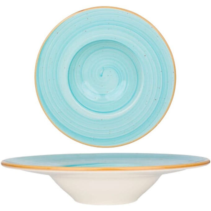Bonna Pastabord - Aqua - Porselein - 28 cm (400cc) - set van 2