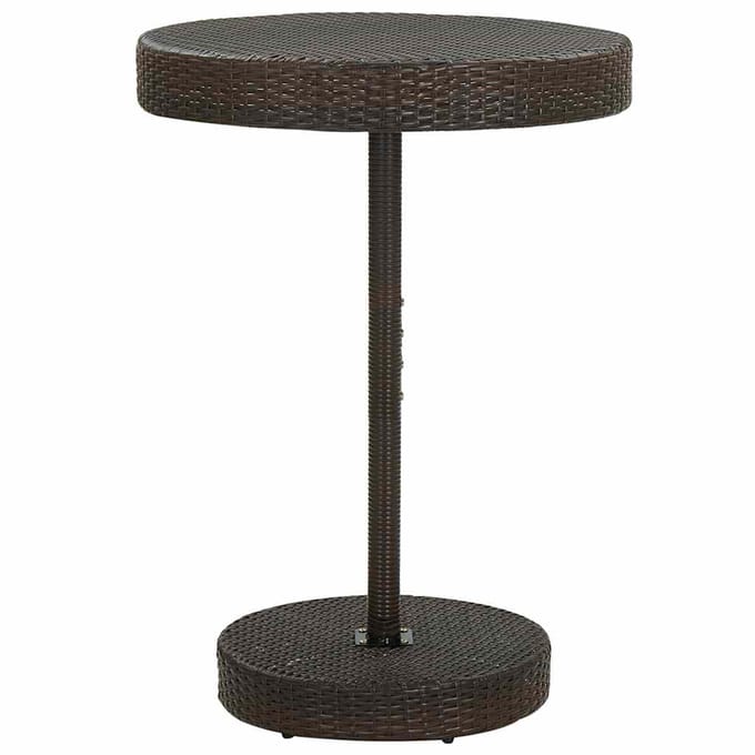vidaXL - 5-delige - Tuinbarset - poly - rattan - bruin