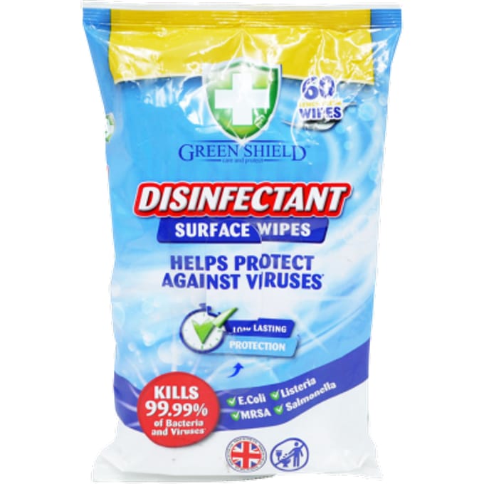 Green Shield Disinfectant Surface Wipes Lemon Fresh 60 st
