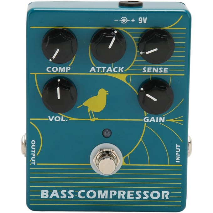 Pédale de basse en alliage d'aluminium, 14 pouces, entrée/sortie monophonique, pédale de compression pour musicien black