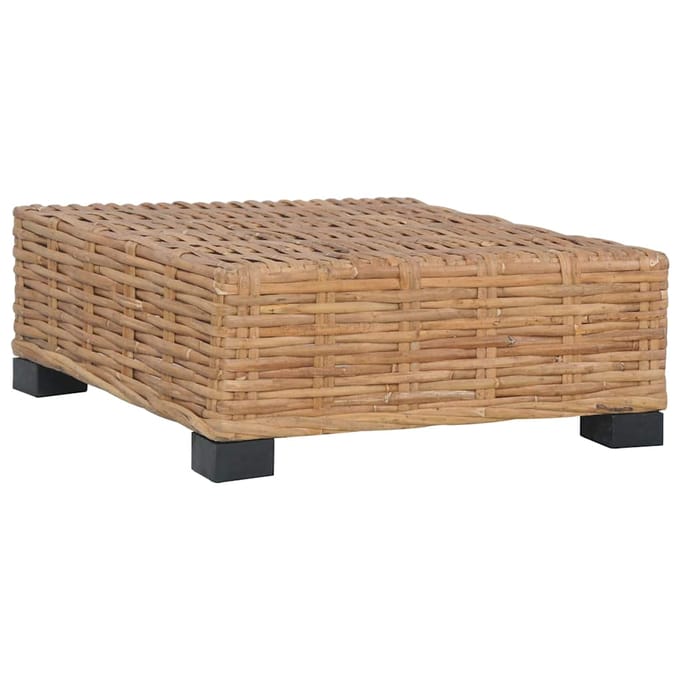 vidaXL - Voetensteun - met - kussen - natuurlijk - rattan