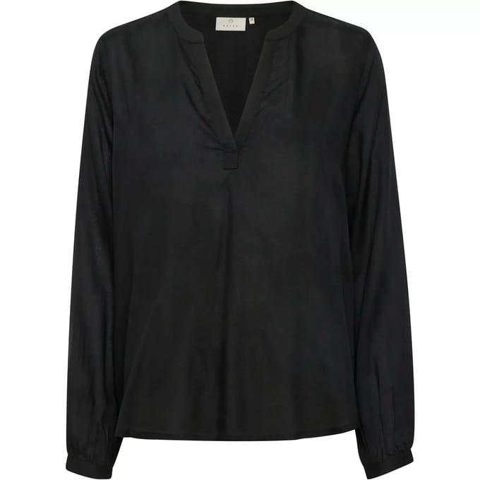 Blouse met lange mouwen Regular fit Black