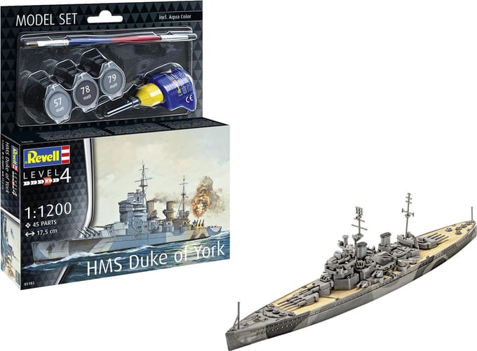 Revell Modelbouwpakket Schepen - 65182 Battleship HMS Duke of York - Model Set Plastic - 1:1200 - Modelbouw