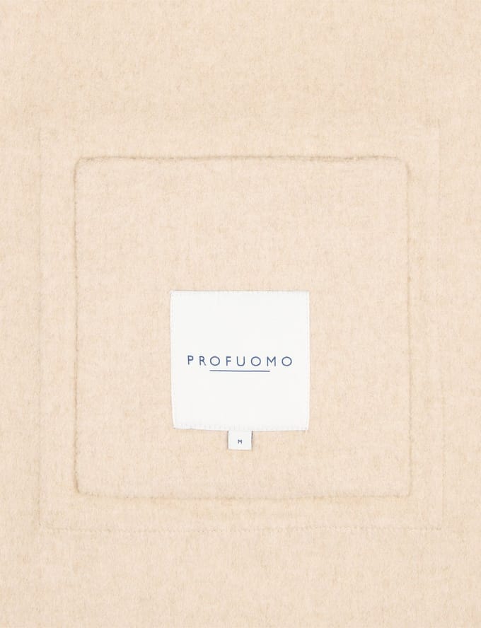 Overshirt Profuomo beige effen normale fit