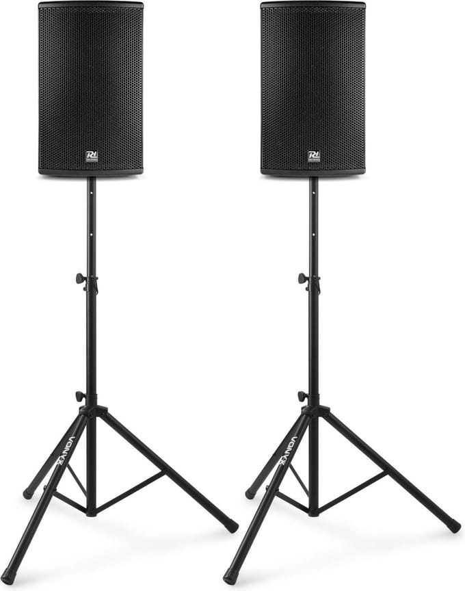 Power Dynamics PD410A actieve bluetooth speakerset 10 met statieven - 1600W