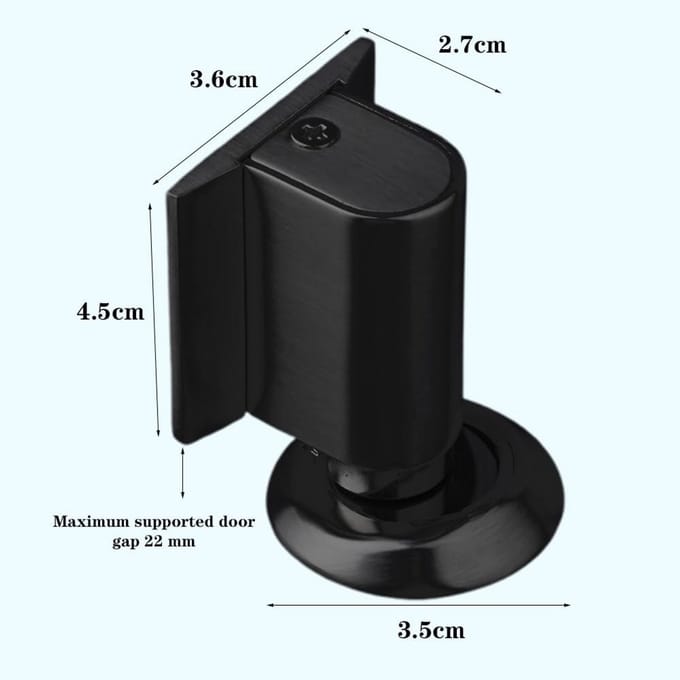 Magnetische Deurstopper Zinklegering - Zelfklevend en Schroefbaar - Zwart