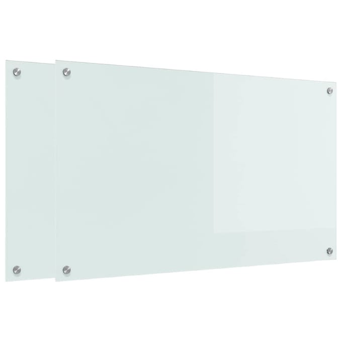 vidaXL - Keukenachterwand - 2 - st - Wit - 100 - x - 60 - cm - gehard - glas