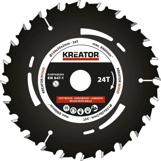 Kreator KRT020302 Invalzaagblad 150mm 24T