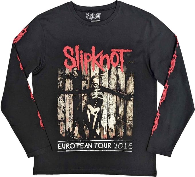 Slipknot - Skeleton Flag Longsleeve shirt - S - Zwart