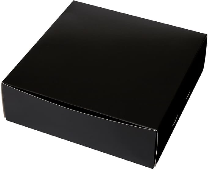 Taartdoos 25x25x8cm. Zwart 3st**