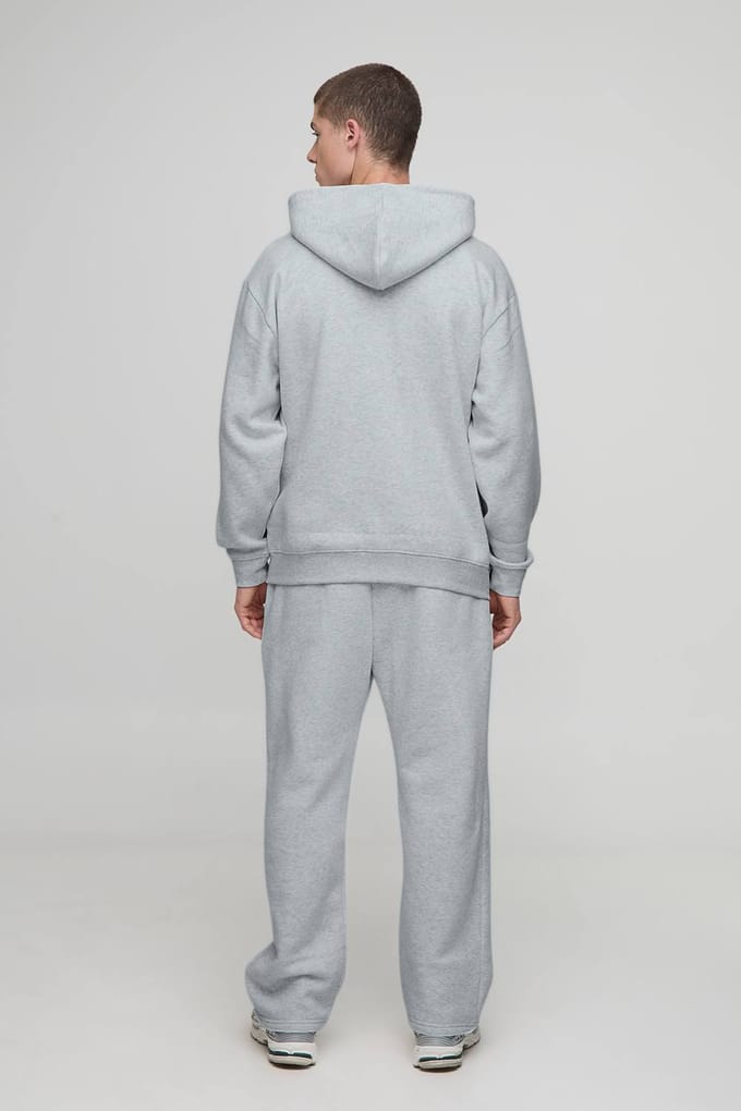 Basic oversized hoodie met ritssluiting | Grey Marl | Size Small