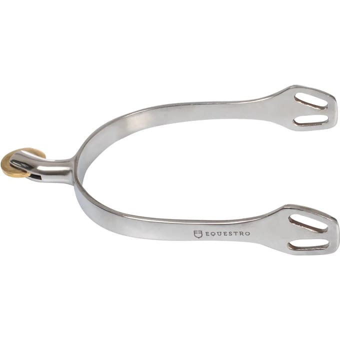 Engelse sporen met horizontale wieltjes van messing Equestro
