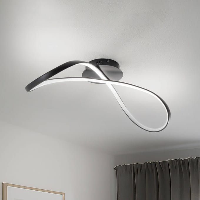 Milagro Lighting LED plafondlamp Infinity, metaal, zwart, 4.000 K