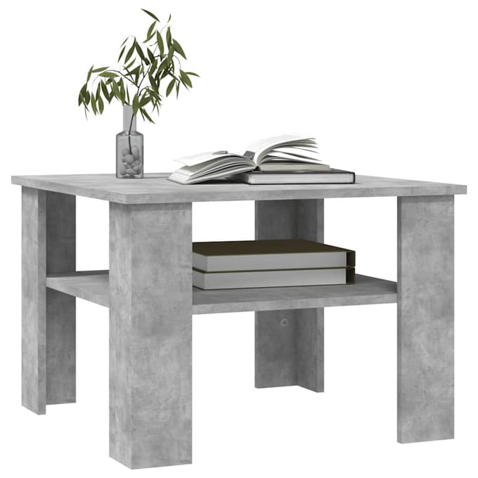 vidaXL - Salontafel - 60x60x42 - cm - bewerkt - hout - betongrijs