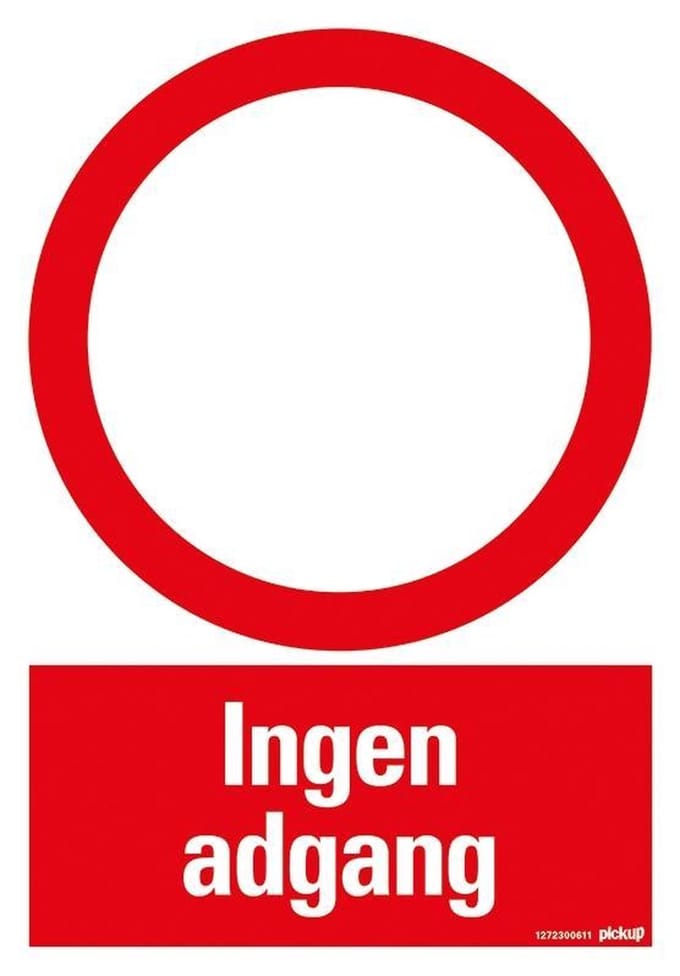 Pickup bord 23x33 cm - INGEN ADGANG