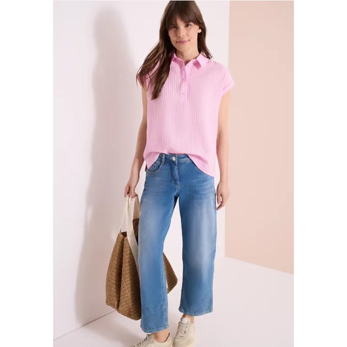 Blouse met hangende schouder en structuur