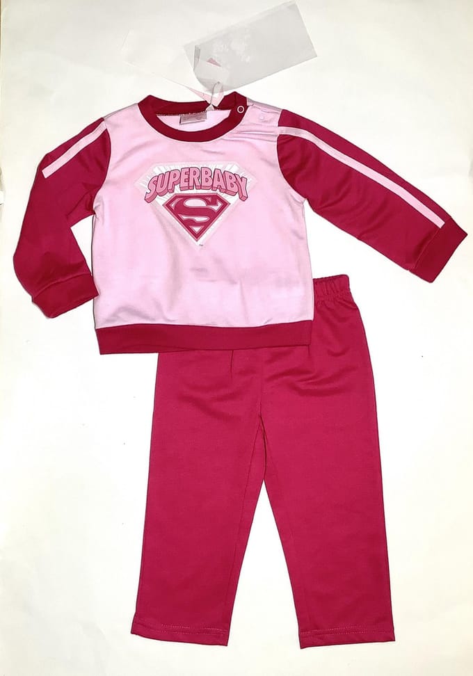 Superbaby Set - Joggingpak - Roze - Maat 80- 12-18 Maanden - 81 cm