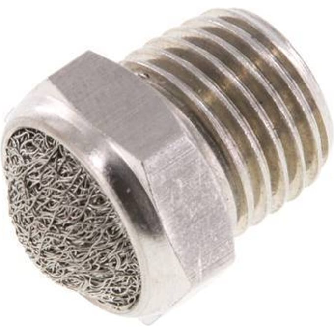 NPT 1/4'' Roestvrijstalen Compacte Pneumatische Geluiddemper 1.4301 Draadgaas