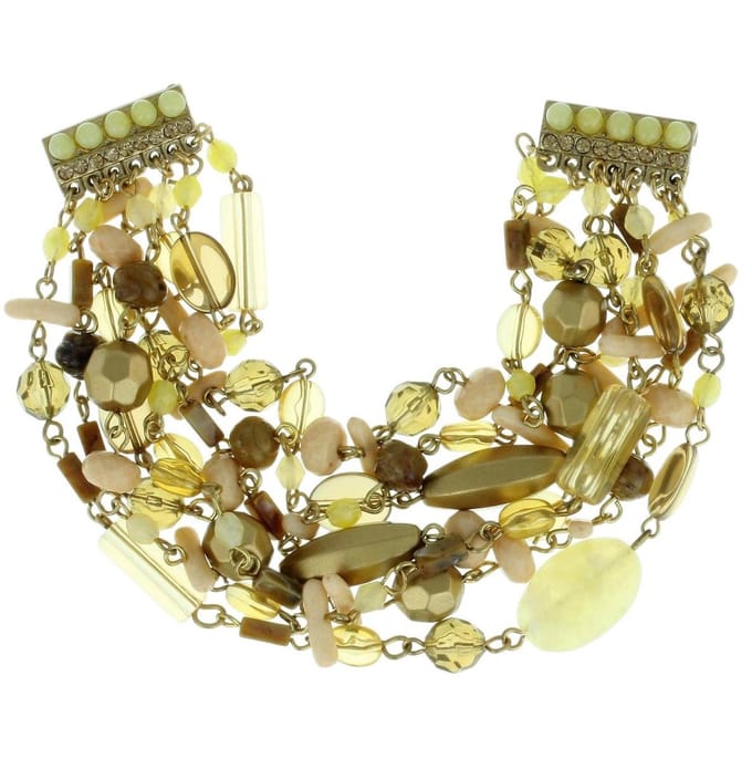Behave - Armband kralen bruin met magneetsluiting - boho polsaccent
