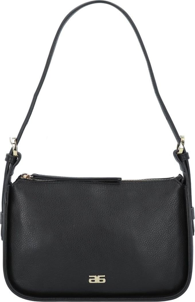 abro Schoudertas Leather Dalia Shoulder Bag Best Friend Black / Nickel Zwart