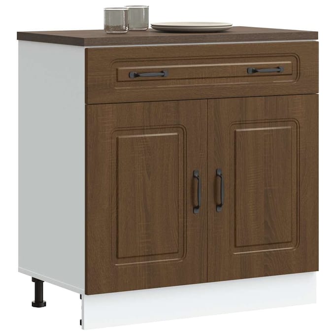 vidaXL - Onderkast - Kalmar - bewerkt - hout - bruin - eikenkleur
