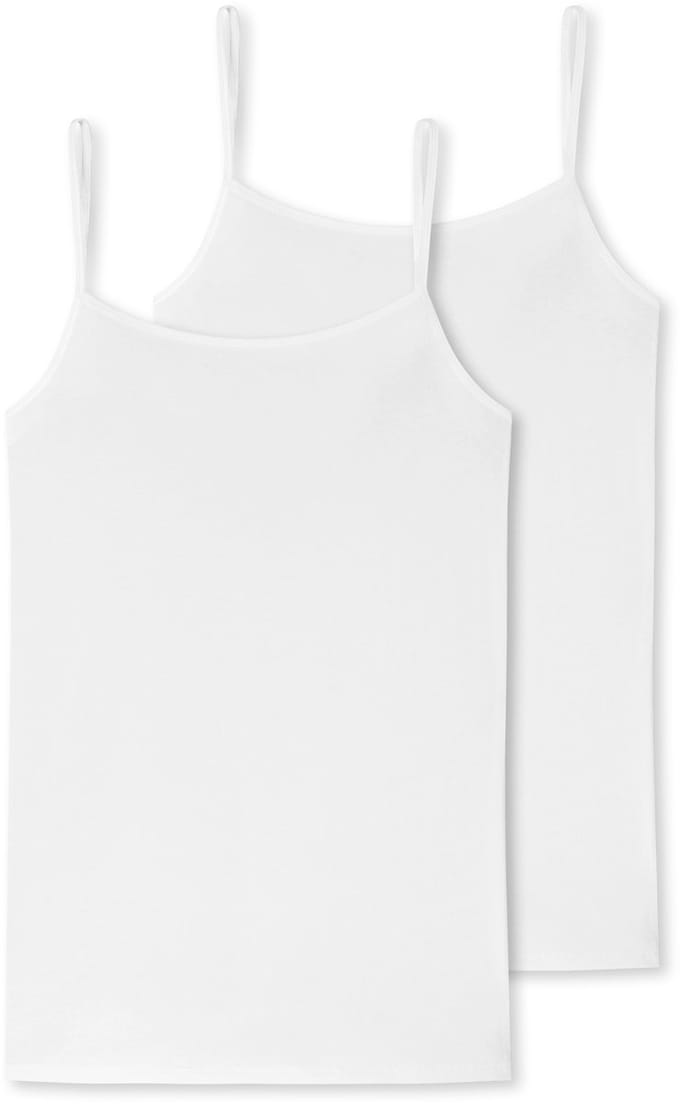 SCHIESSER 95/5 singlet (2-pack) - dames spaghettitop biologisch katoen wit