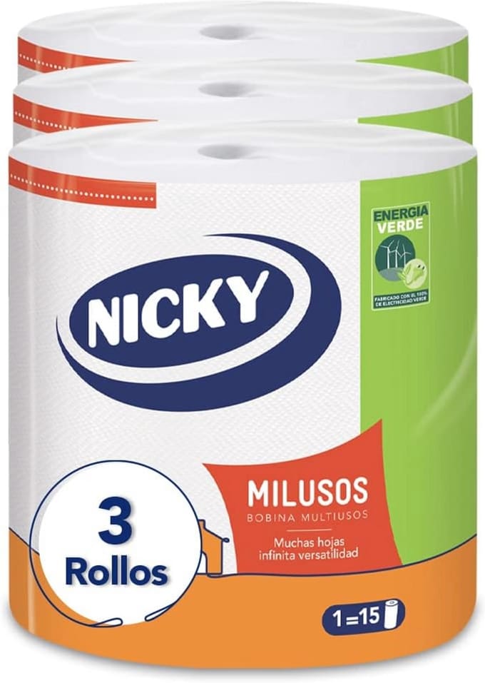 Keukenpapier 3 Rollen 2-Laags 535 Vellen Super Absorberend 100% FSC-Certificeerd