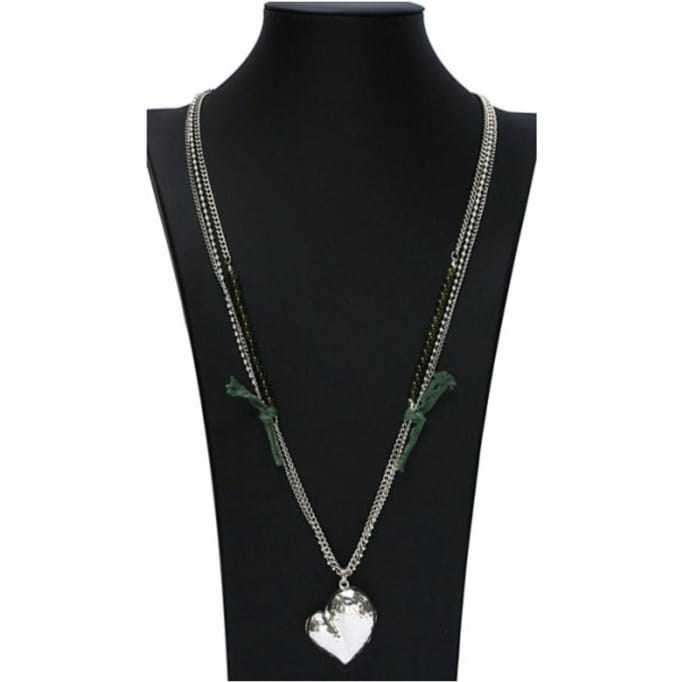 Bijoux by Ive  - Ketting - Hart - 90cm - Zilverkleurig
