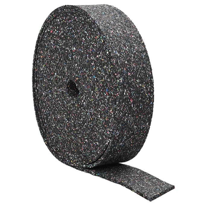 vidaXL Rubbergranulaatrol Zwart 2000 x 12 x 0,6 cm Rubber