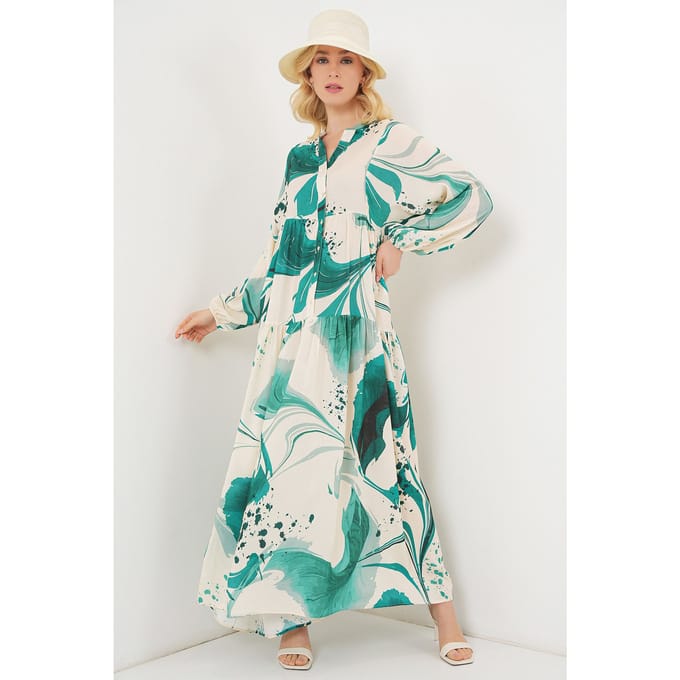 Gepubliceerd V-hals Maxi Jurk