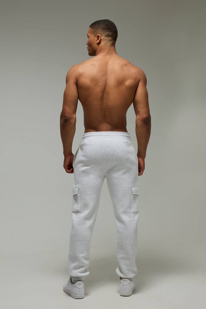 Men's Active Regular Fit Cargo Jogger | Light Grey | Size XS