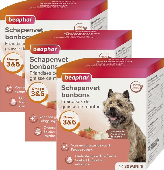 Beaphar Schapenvetbonbons Zalm - Hondensnacks - 3 x Mini