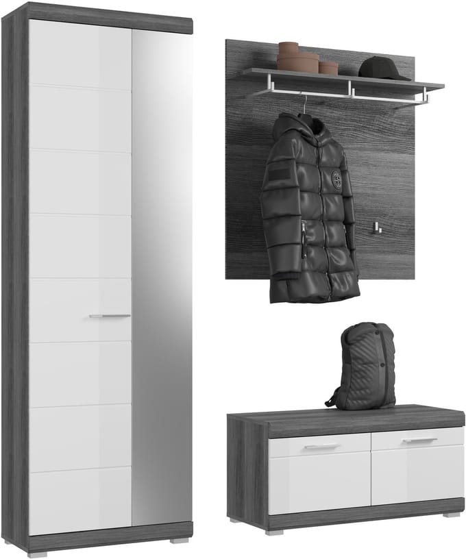 Scout garderobe opstelling 4 deuren grijs.
