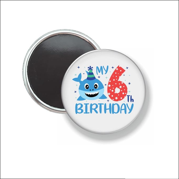 Button Met Magneet 58 MM - My 6th Birthday - NIET VOOR KLEDING
