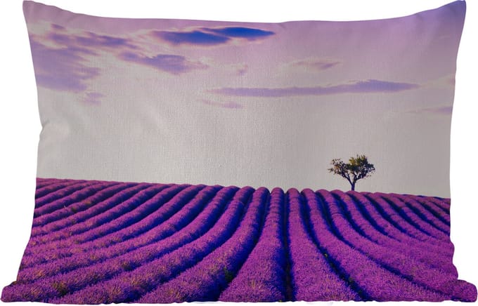 Buitenkussens - Tuin - Lavendel - Bomen - Paars - Bloemen - 50x30 cm