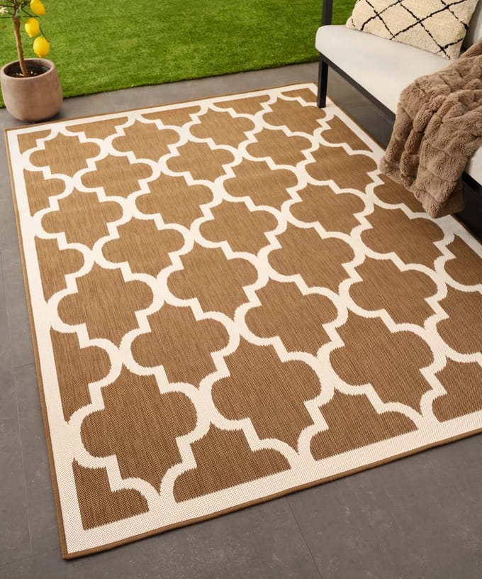 Retro buitenkleed - Flip Lucky lichtbruin 200x280