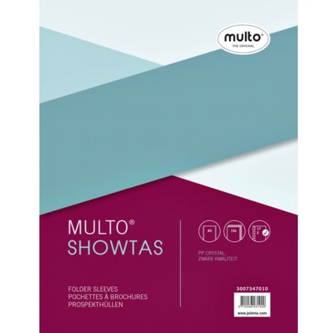 Multo showtassen - formaat A5 - 17-rings - 120 micron glashelder PP - krimp met 10 stuks